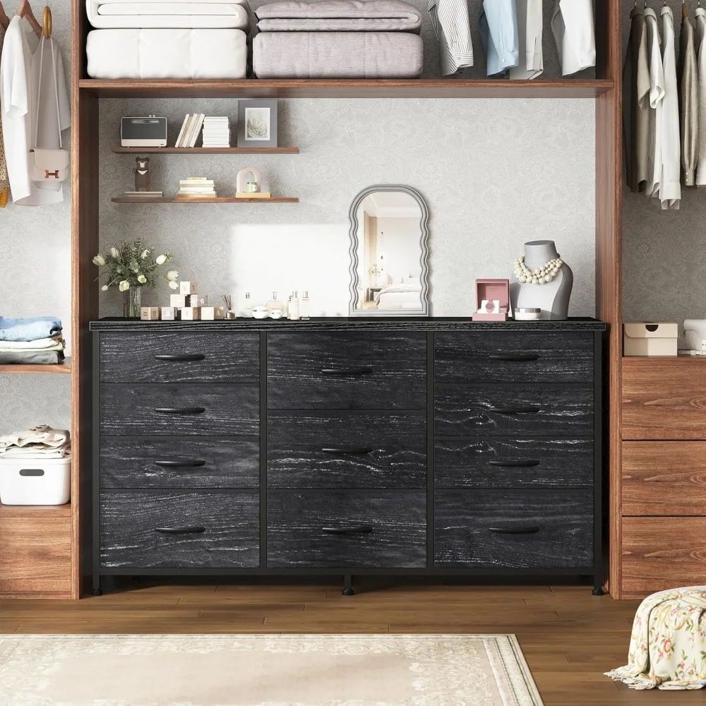 Bedroom Furniture - Dresser For Bedroom, Eleven Fabric Drawers,