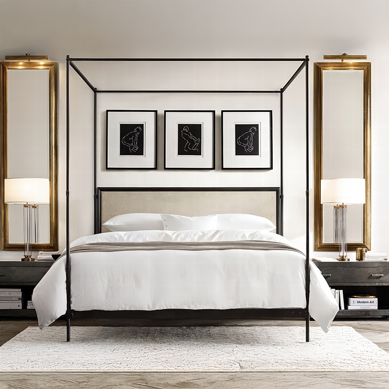 xx-French Style Modern Queen S - Canopy Bed Frame Metal Queen ulasan dan harga