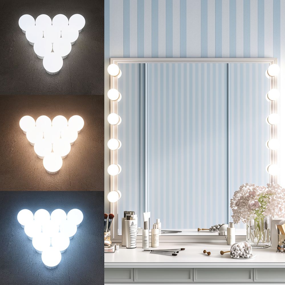 Dimmable LED Hollywood Vanity  - Dressing Table Vanity With Lighted Mirror ulasan dan harga