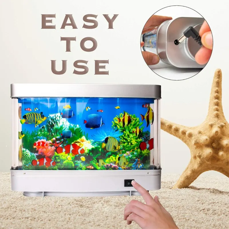 Tropical Fish Tank Lamps Artif - Floating Nightstand With Led Light ulasan dan harga
