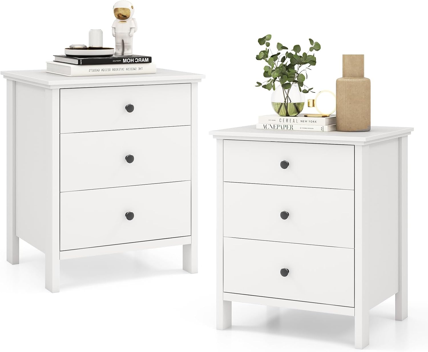 Nightstand with 3 Drawers Set  - Solid Wood Nightstand 2 Drawers ulasan dan harga
