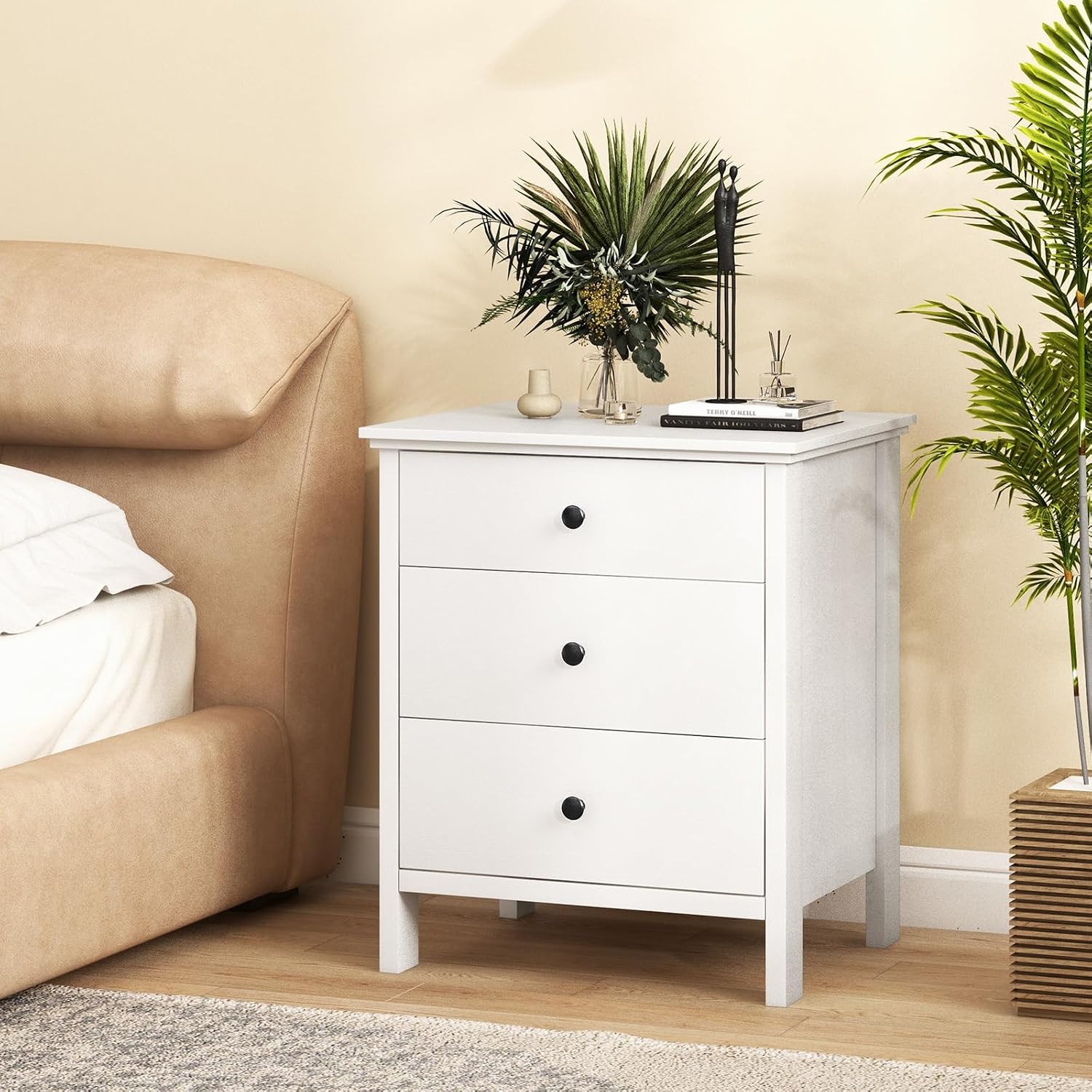 Nightstand with 3 Drawers Set  - Solid Wood Nightstand 2 Drawers ulasan dan harga
