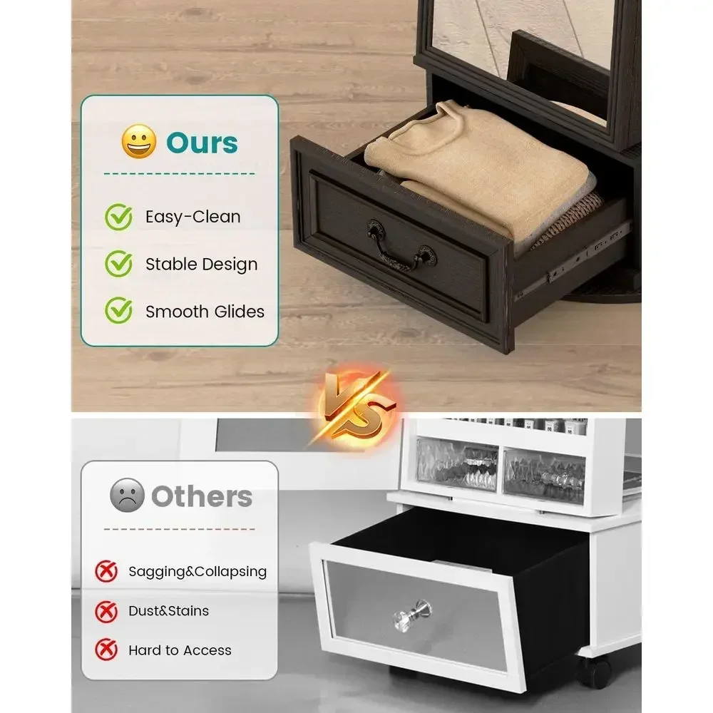 360° Swiveling Lockable Jewelr - Full Length Mirror Jewelry Armoire ulasan dan harga