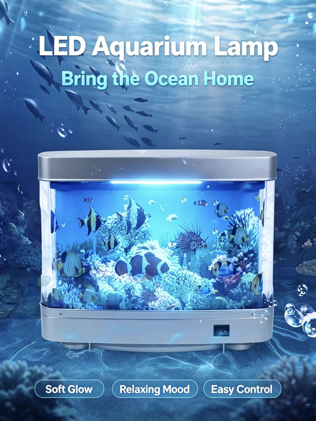 Tropical Fish Tank Lamps Artif - Floating Nightstand With Led Light ulasan dan harga