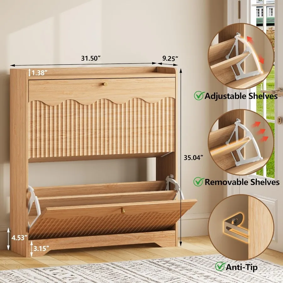 Shoe Storage Cabinet with and  - Shoe Rack Cabinet Narrow Entryway ulasan dan harga