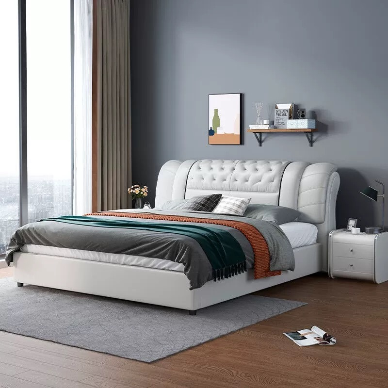Set Furniture Bedroom Leather  - King Size Bed Frame With Storage Drawers ulasan dan harga